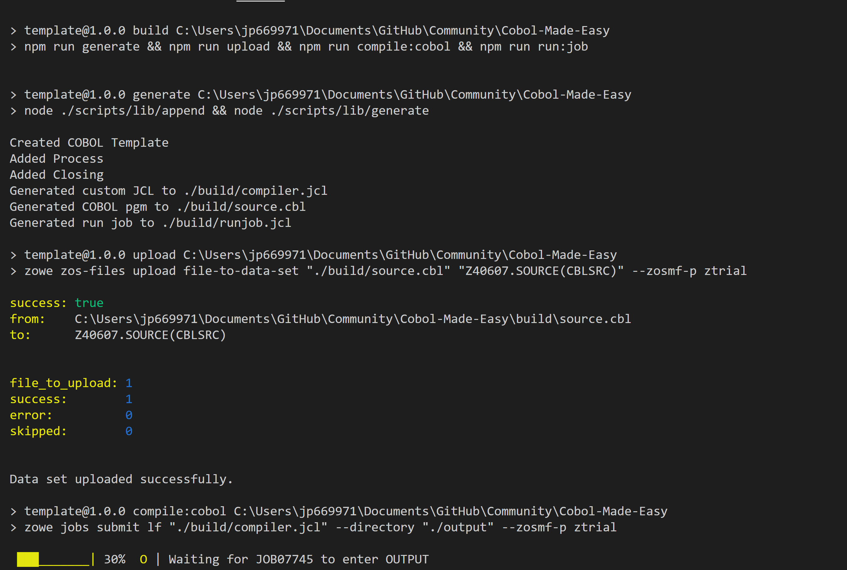 “一键式” COBOL 构建过程
